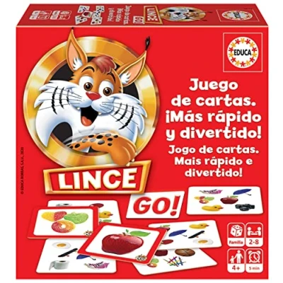 Imagen de Educa Lince Go! versión Cartas. Juego de Mesa Que Pone A Prueba los Reflejos Mientras te diviertes con la Familia y Amigos. Partir 4 años (18712)