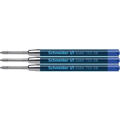 Imagen de Schneider Slider 755 XB Recambio para bolígrafo (3 unidades), color azul