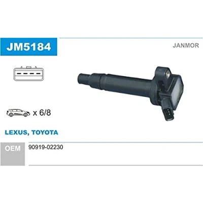 Imagen de JANMOR JM5184 Bobina de encendido LEXUS: IS I Berlina, Sportcross, LS III, TOYOTA: Land Cruiser 100