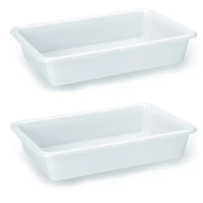 Imagen de AC Pack de 2 Bandejas Frigorificas Capaciadad L Fabricado en Plástico Apto para Microondas y Congelador 6 x 30 21 cm Color Blanco