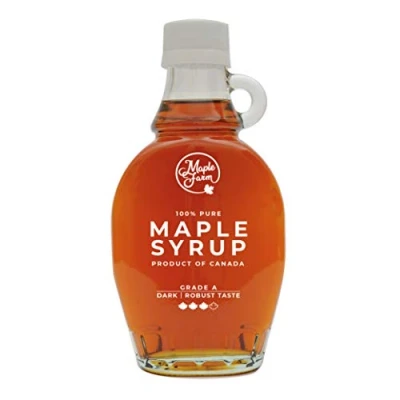 Imagen de Jarabe de Arce Grado A (Dark, Robust taste) 189ml (250g) Miel Sirope Original maple syrup