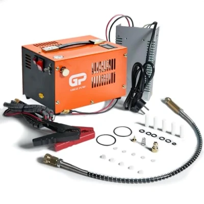 Imagen de TUXING PCP Compresor de Aire 300Bar/4500Psi, Portátil Conector Rápido 8MM Compatible para Pistola con Separador Agua/Aceite, Adaptador Corriente Incorporado