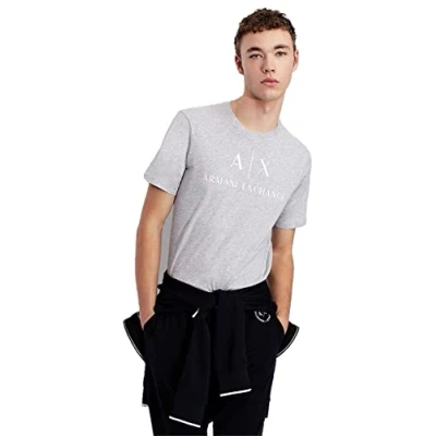 Imagen de Armani Exchange Camiseta para Hombre, Gris (B09b Heather Grey 3929), M