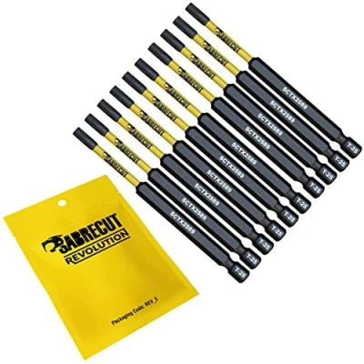 Imagen de 10 x SabreCut SCTX2589_10 89 mm T25 TX25 Juego de puntas destornillador impacto magnético Torx Heavy Duty Compatible con Dewalt Milwaukee Bosch Makita y más