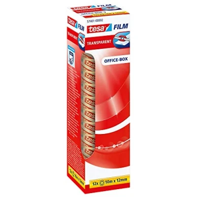 Imagen de tesafilm transparente Cinta Autoadhesiva Resistente al Paso del Tiempo y Rompimiento de Oficina con Fuerte Adhesión 10 m x 12 mm Piezas