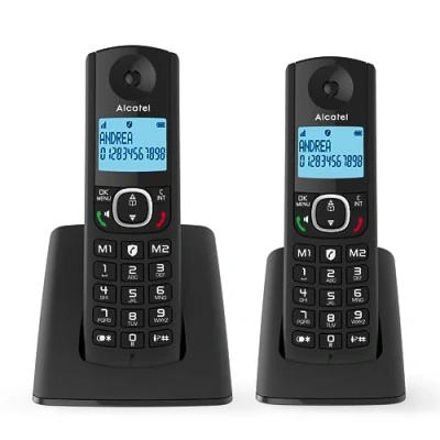 Imagen de Alcatel F530 Duo, téléphone Sans Fil Avec 2 combinés, Blocage d&#039;appels, Mains Libres et Deux mémoires directes Noir