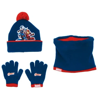 Imagen de ARDITEX AV14798 Set de Guantes mágicos, Gorro y Buff Punto Marvel Vengadores