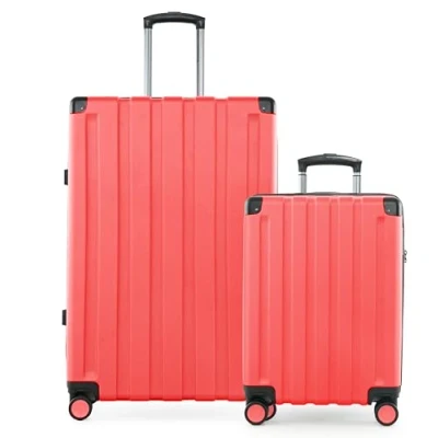 Imagen de Hauptstadtkoffer Q Damm TSA Maleta rígida con 4 ruedas, coral, Koffer Set (S+L), Juego de maletas
