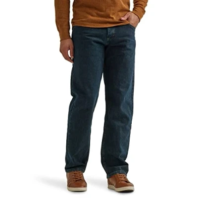 Imagen de Wrangler Authentics Vaqueros clásicos de algodón para hombre, cinco bolsillos, corte holgado, Tormenta, 42W x 29L