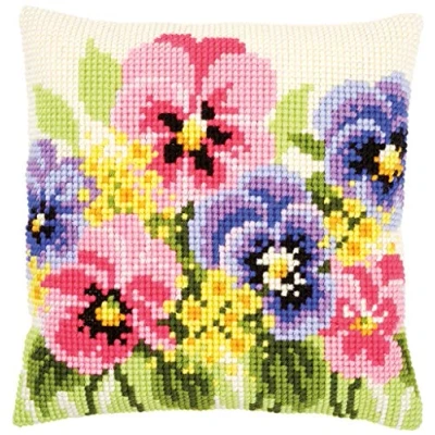 Imagen de Vervaco Punto De Cruz Kit Cojin Decorativo VIOLETAS Manualidades Adultos Decoracion Bordar Principiantes Completo DIY Bordado Creativo Regalo ca. 40x40 cm Cross Stitch Embroidery