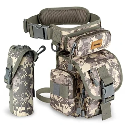 Imagen de Jueachy Bolsa de Pierna Táctical Militar Impermeable Multifuncional, Bolso Cintura al Aire Libre para Hombre Mujere, Riñoneras Marcha Correr Pesca Motociclismo Senderismo Camping Caza