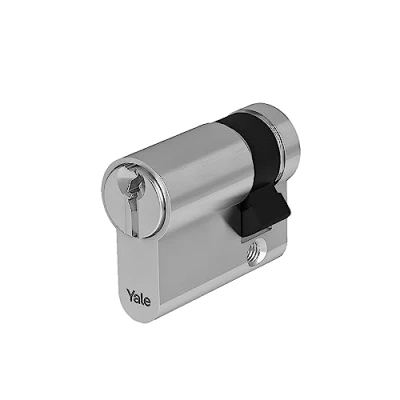 Imagen de Yale Cilindro europeo de máxima seguridad para cerradura YC201KD404505N1 niquelado, 40/45 mm, doble, embraguado, 5 llaves con pista Snake, 14 pines