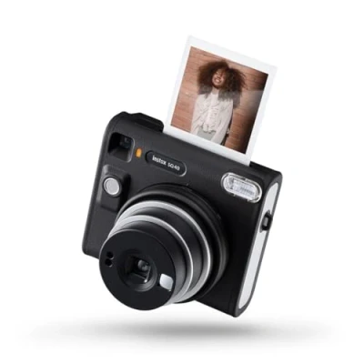 Imagen de Cámara instantánea Fujifilm Instax SQ40, Flash integrado, Exposición automática, Lente y espejo selfie, Negro
