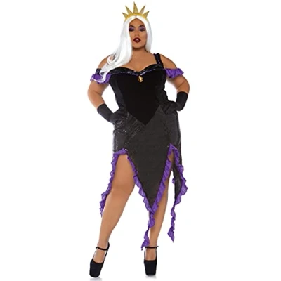 Imagen de Leg Avenue Sultry Sea Witch, Negro, Morado, Talla Plus 3X/4X (EUR 52 56) Mujer