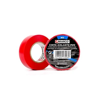 Imagen de miarco 26666 Cinta aislante de PVC M13 Rojo 19mm x 20m 0,13mm