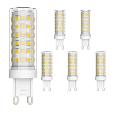 Imagen de Klighten Bombilla LED G9 de 9W Equivalente a 70W Lampara Halógena, Blanco Natural 4000K, 700LM, No regulable, 360 Grados, Lámpara para Iluminación del Hogar, Paquete 6