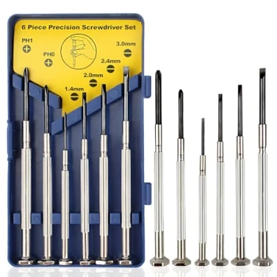 Imagen de 6 en 1 Precision Screwdriver Set,Destornilladores Precision,Mini Destornillador,Juego Destornilladores Precisión,Destornillador Pequeño,Destornillador para Electrónica,Anteojos,Pulseras,Relojero