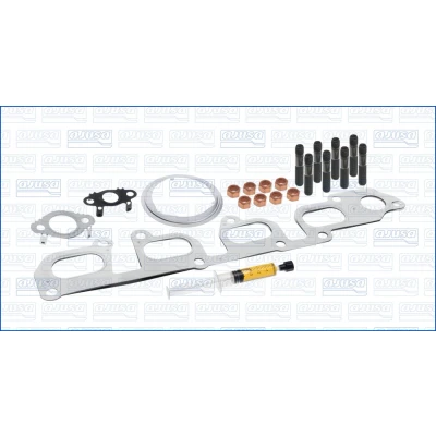 Imagen de AJUSA JTC11703 Juego de montaje, turbocompresor with studs, syringe oil con juntas instrucciones montaje VOLKSWAGEN: Multivan 5 (7HM