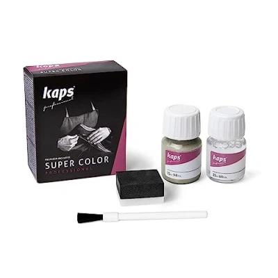 Imagen de Tinte con Imprimación para Zapatos Y Bolsos Textiles de Cuero Natural Sintético, Kaps Super Color And Preparer, 70 Colores (404 platino)