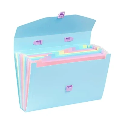Imagen de Viquel Clasificador de Valisette A4 con 12 compartimentos Rainbow Pastel Azul