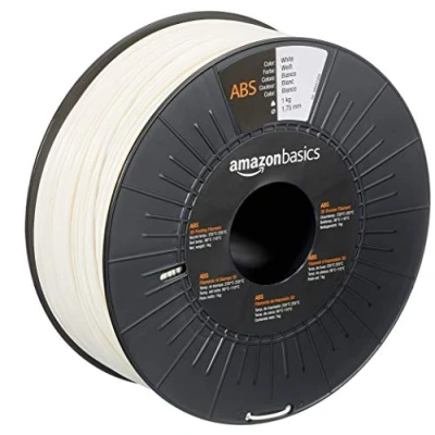 Imagen de Amazon Basics Filamento para impresora 3D, plástico ABS, cinta de 1 kg, 1.75 mm, blanco