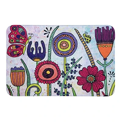 Imagen de Wenko Alfombra de baño Rollin&#039;Art Full Bloom, Alfombra, Motivo Prado Flores, Superficie Aterciopelada y Reverso Antideslizante, para calefacción por Suelo Radiante, 100% poliéster, 45 x 70 cm