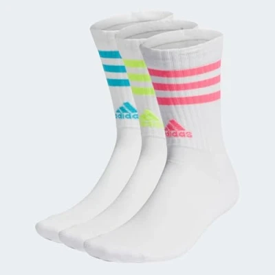 Imagen de adidas 3s C Spw Crw 3p Calcetines, White/Lucid Cyan/Lucid Lemon/Lucid Pink, 48 51 Unisex adulto