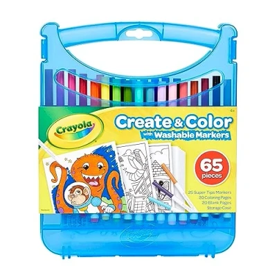 Imagen de CRAYOLA Supertips Set Maletín Rotuladores Lavables Súper Punta 65 Piezas
