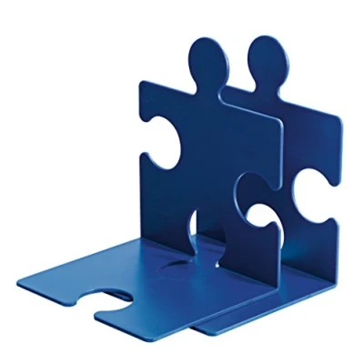 Imagen de Han Puzzle Sujetalibros (2 unidades, 123 x 142 171 mm), diseño de pieza puzzle, color azul