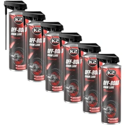 Imagen de K2 Lubricante para Cadenas de Motocicletas Pack 6 Todo Terreno, Protección y Durabilidad Off Road Chain Grease 250 ml