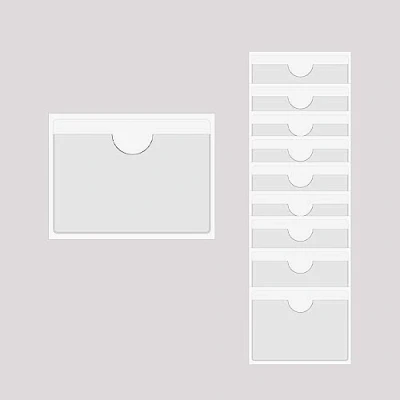 Imagen de BAIWOAK 10 fundas adhesivas transparentes, soportes autoadhesivos de plástico para etiquetas, tarjetas índice, planificadores, armarios, estantes (220 x 150 mm)