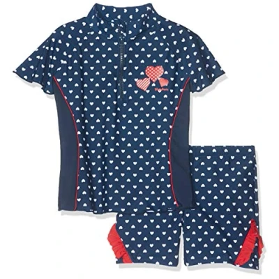 Imagen de Playshoes UV Schutz Herzchen SET Bañador para niños, Talla: 122/128, Marine