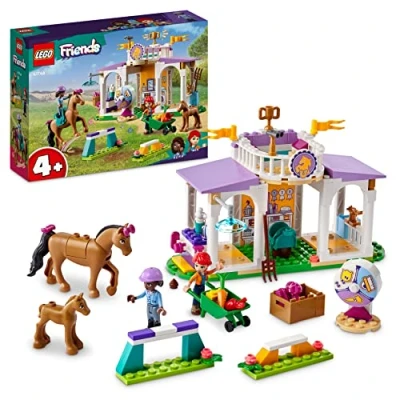 Imagen de LEGO 41746 Friends Clase de Equitación con 2 Figuras Caballos Juguete, Mini Muñecas Aliya y MIA, Juego Veterinaria, Regalos Animales para Niñas Niños