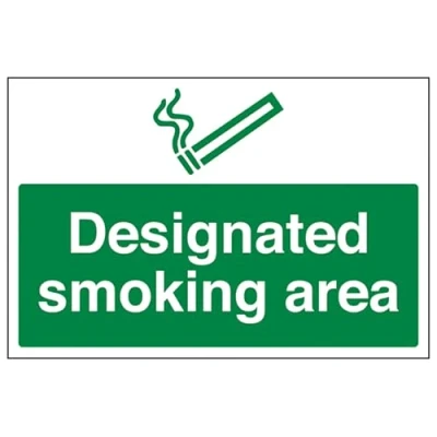Imagen de Señal de prohibición zona fumar designada VSafety Paisaje 300 mm x 200 1 plástico rígido