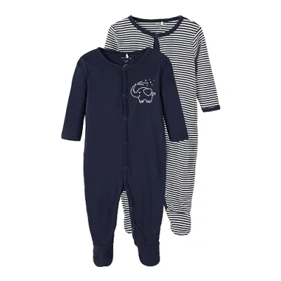 Imagen de NAME IT Nbnnightsuit 2P W/F Y/D Core Noos Ftbol, Dark Sapphire, 68 Unisex bebé
