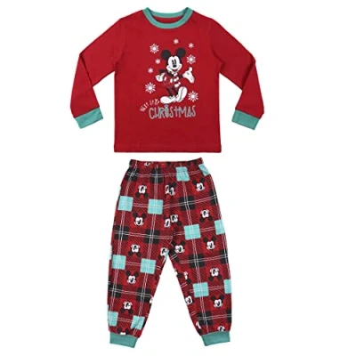 Imagen de CERDÁ LIFE&#039;S LITTLE MOMENTS Chica de Mickey Mouse Pijama Familiar a Juego Navidad 100% Algodón Licencia Oficial Disney, Rojo, 10 años para Niñas