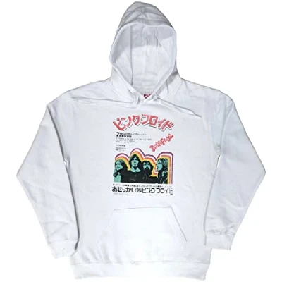 Imagen de Pink Floyd Sudadera con capucha Japanese Manifiesto Band Logo Nuevo Oficial Hombre Talla L, blanco, L