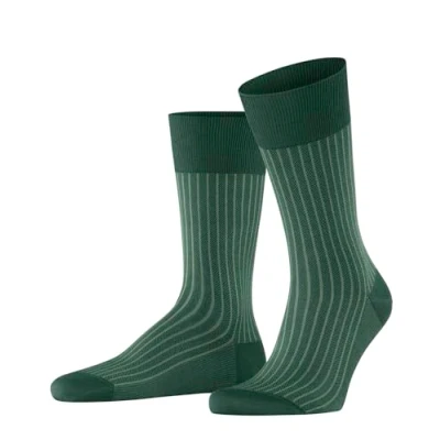 Imagen de FALKE Oxford Stripe M SO algodón estampado 1 par, Calcetines Hombre, Verde (Hunter Green 7441), 41 42