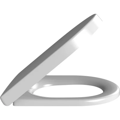 Imagen de asiento para inodoro Architectura de Villeroy &amp; Boch, con tapa y cierre automático, aro extraíble fabricado Duroplast resistente, pieza recambio original, en forma D, color blanco