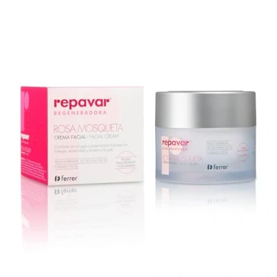 Imagen de Repavar Crema Facial Hidratante Rosa Mosqueta, Ácido Hialurónico y Colágeno Enriquecida con Vitamina E Manteca de Karité Regenera la Piel Retrasa los Signos Edad 50 ml
