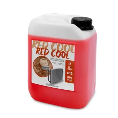 Imagen de ErrecHome Red Cool, Líquido para radiador rojo fluorescente 20C, anticongelante G12 con paquete inhibidor de base orgánica OAT, Listo usar, 5 litros