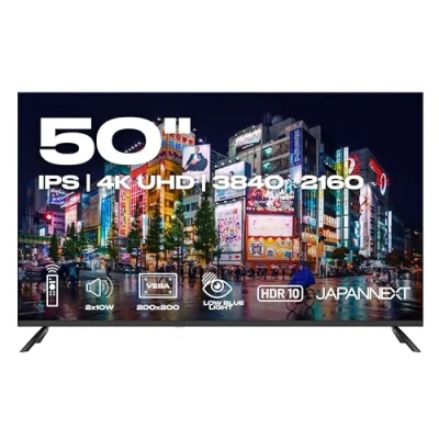 Imagen de JAPANNEXT Monitor de Gran Formato 50&quot; IPS 4K UHD (3840x2160) HDR Altavoces Integrados (8Wx2) (x3) HDMI 2.0 USB A 2 años garantía JN i50U