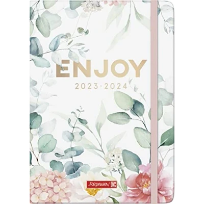 Imagen de BRUNNEN Calendario escolar &quot;Eucalyptus&quot; 2023/2024, 2 páginas = 1 semana, A5, color blanco