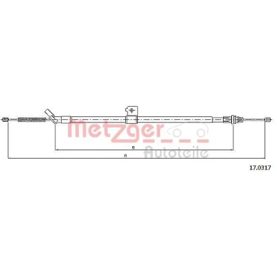 Imagen de METZGER 17.0317 Cable de Freno Mano Atrás derecha 1700/1532 COFLE