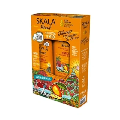 Imagen de Skala Expert Kit de Champú + acondicionador Mango y castaño do Pará 650ml Castaña Recupera la hidratación reduce el frizz.
