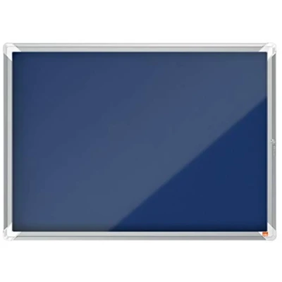 Imagen de Nobo Vitrina de Fieltro para Interiores con Cerradura 8 Hojas A4, Premium Plus, Azul, 1915327