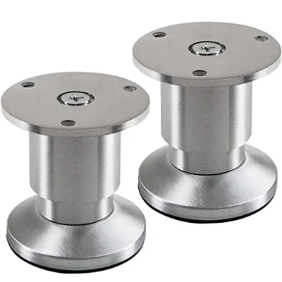 Imagen de SOTECH 2 pies de mueble TERRA altura 50 mm aluminio cepillado regulables en hasta máx. 15 mm, cargables 250 kg/cada pie