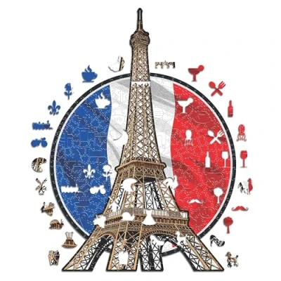 Imagen de Iconic Puzzles Tour Eiffel, ​​Puzzles de Madera para Adultos y Niños, 100% Sostenible, Tamaño S 150 Piezas