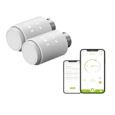 Imagen de Qiumi Actuador de radiador inteligente WiFi programable directo termostático válvula compatible con Alexa Googlehome no requiere puerta enlace