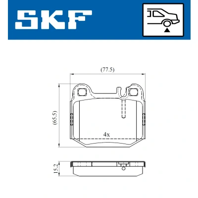 Imagen de SKF VKBP 90482 Juego de pastillas freno preparado para indicador desgaste